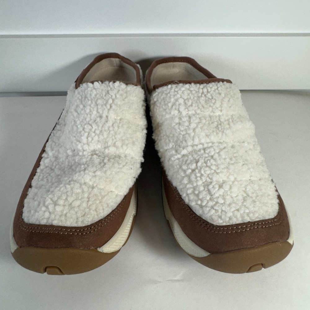 Easy Spirit Cream Sherpa‎ Clogs Comfort Slip On Loafers Shoes Womens 10